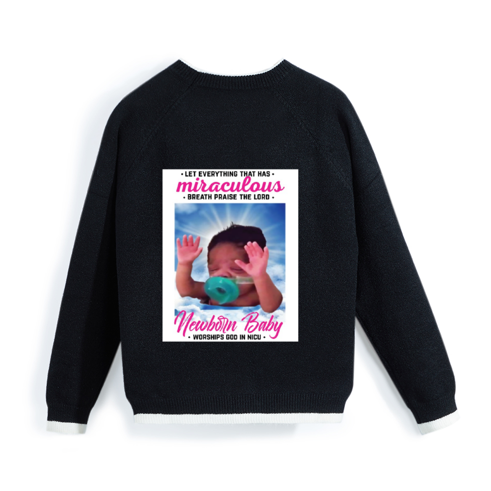 newborn Baby Custom Men's Long Sleeve Crew Neck Sweaters for Winter