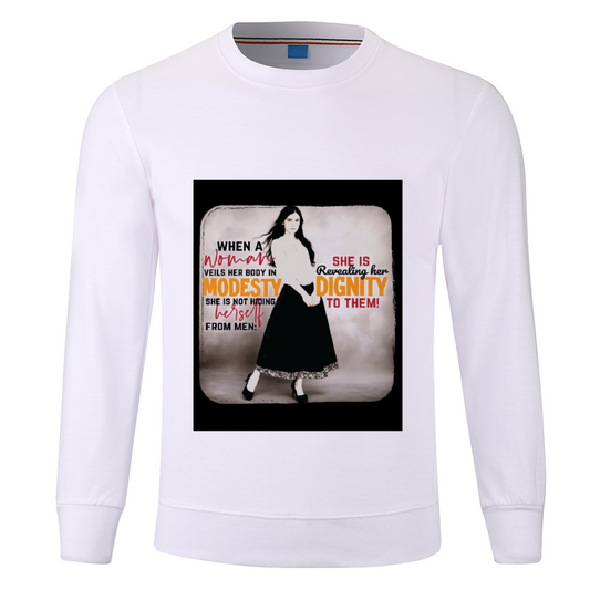 Woman's Dignity Custom Long Sleeve Pullover Shirts Multicolor Cotton Sweatshirt