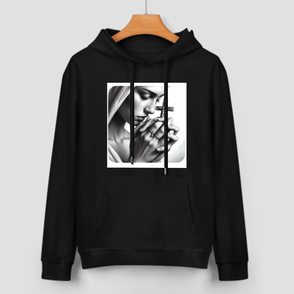 Custom Front & Back Print Cotton Hoodies Custom Men's Long Sleeve Sweatshirts