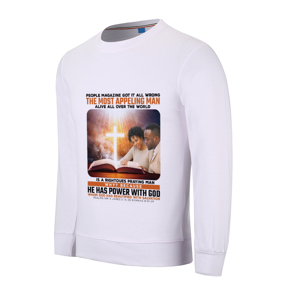 Appealing Man Custom Long Sleeve Pullover Shirts Multicolor Cotton Sweatshirt