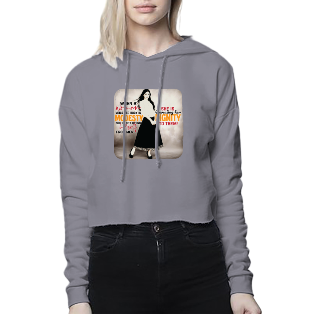 [Front Printing] Custom Women's Lightweight Cropped Hoodies| AFX64CRP