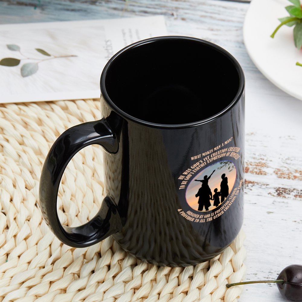 Custom Classic Drinkware Black Ceramic Coffee Mugs 15 Oz