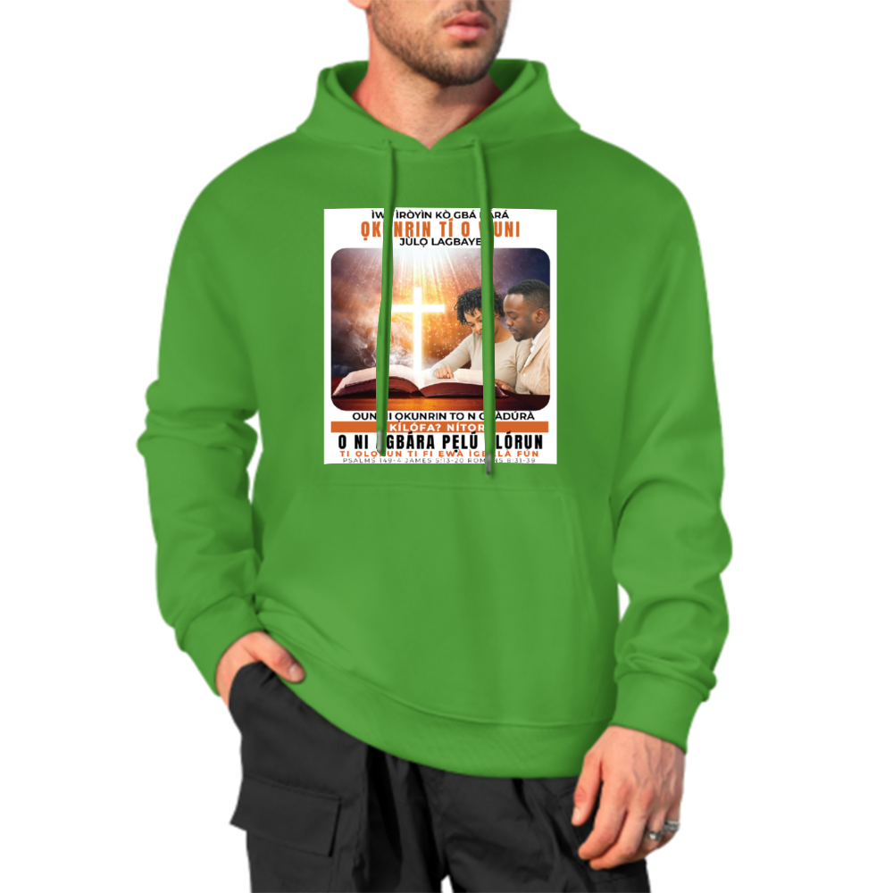 Custom Front & Back Print Cotton Hoodies Custom Men's Long Sleeve Sweatshirts