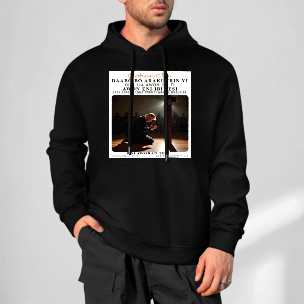 Custom Front & Back Print Cotton Hoodies Custom Men's Long Sleeve Sweatshirts