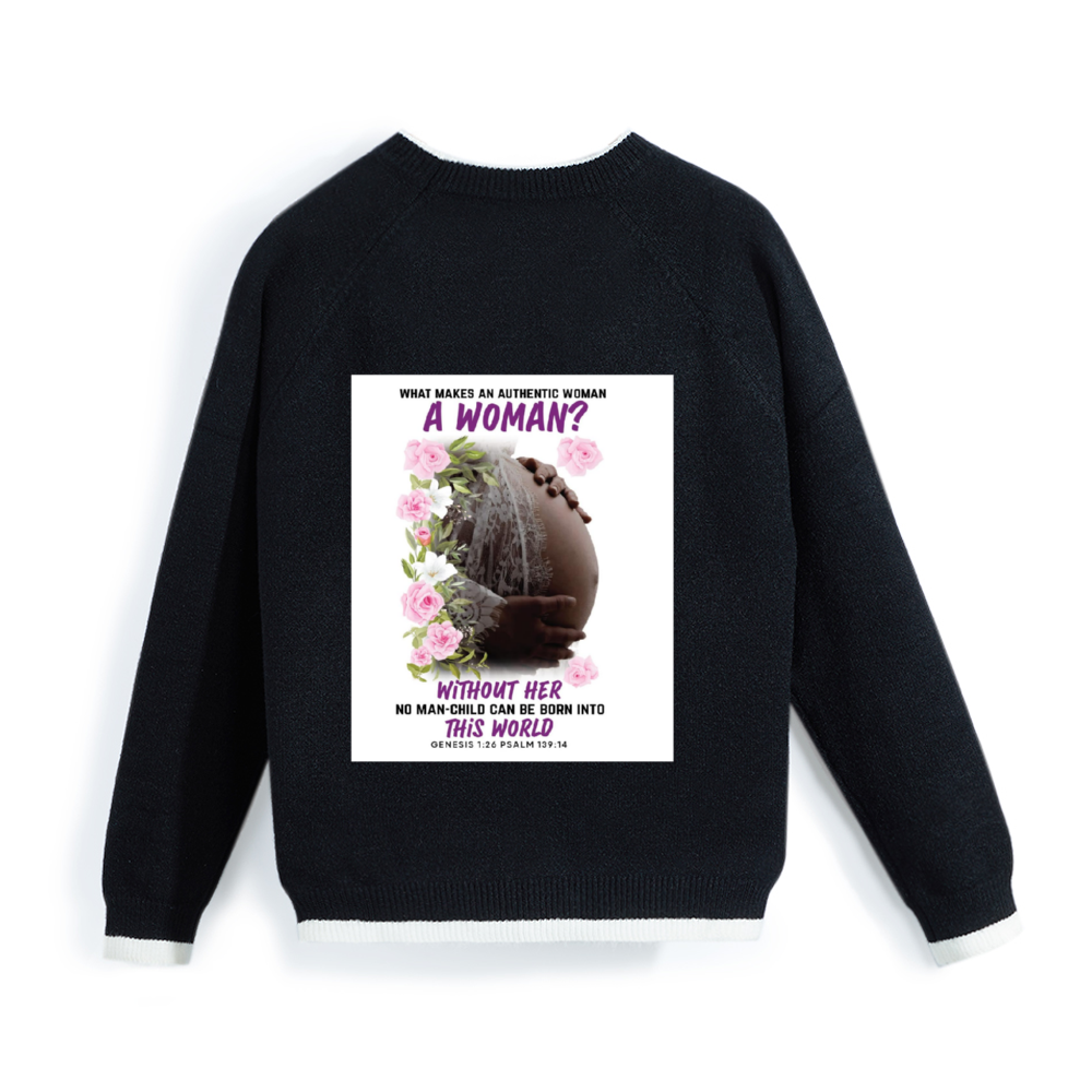 A Woman Custom Men's Long Sleeve Crew Neck Sweaters for Winter