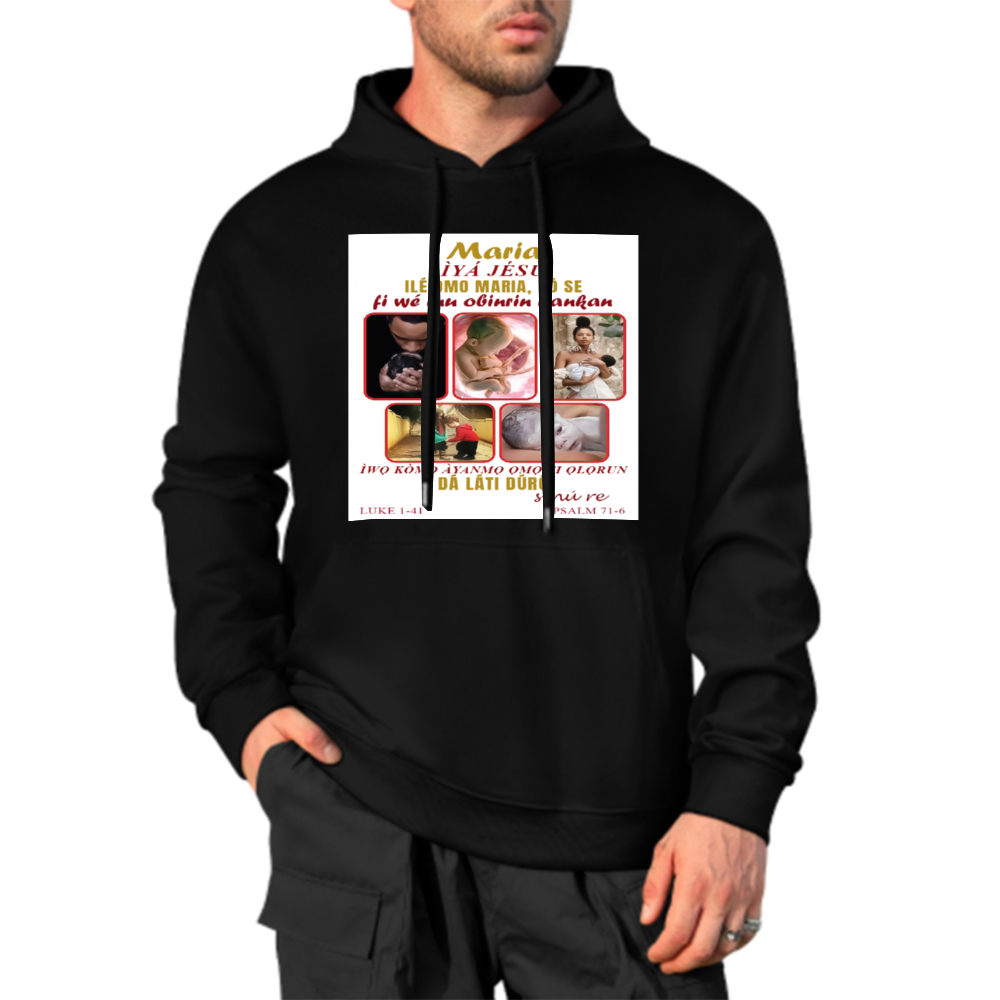 Custom Front & Back Print Cotton Hoodies Custom Men's Long Sleeve Sweatshirts