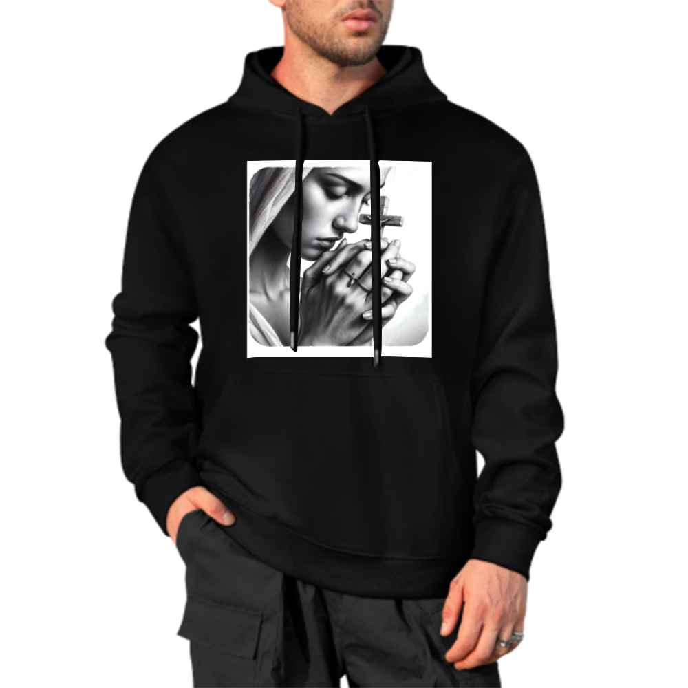 Custom Front & Back Print Cotton Hoodies Custom Men's Long Sleeve Sweatshirts