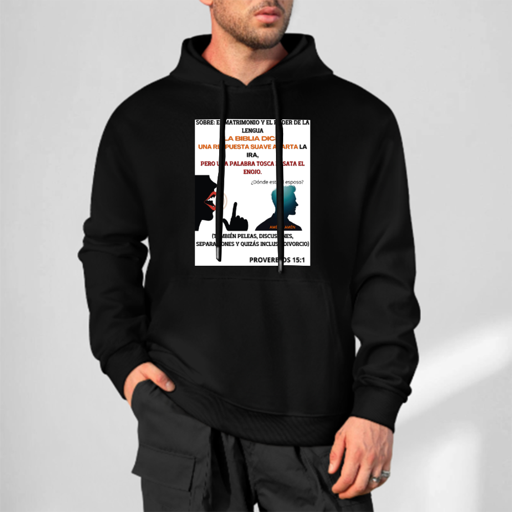 Custom Front & Back Print Cotton Hoodies Custom Men's Long Sleeve Sweatshirts