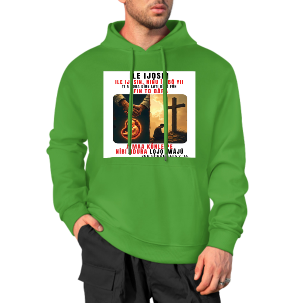 Custom Front & Back Print Cotton Hoodies Custom Men's Long Sleeve Sweatshirts