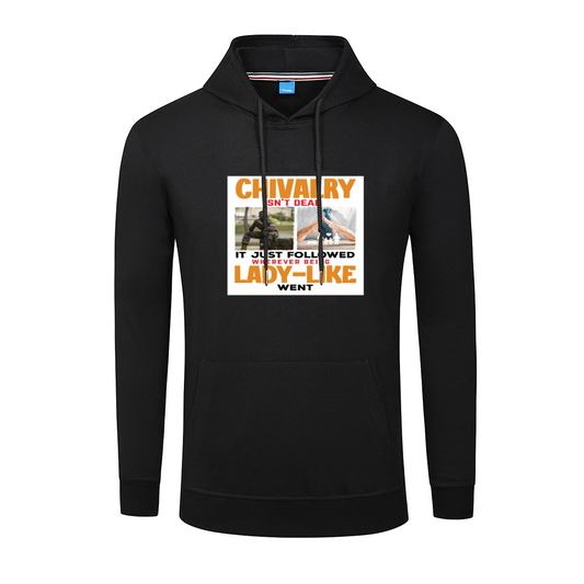 Chivary is Not Dead Front & Back Print Cotton Hoodies Custom Long Sleeve Shirts Fashion Pullover