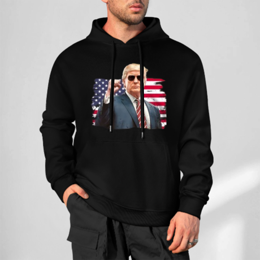 Custom Front & Back Print Cotton Hoodies Custom Men's Long Sleeve Sweatshirts