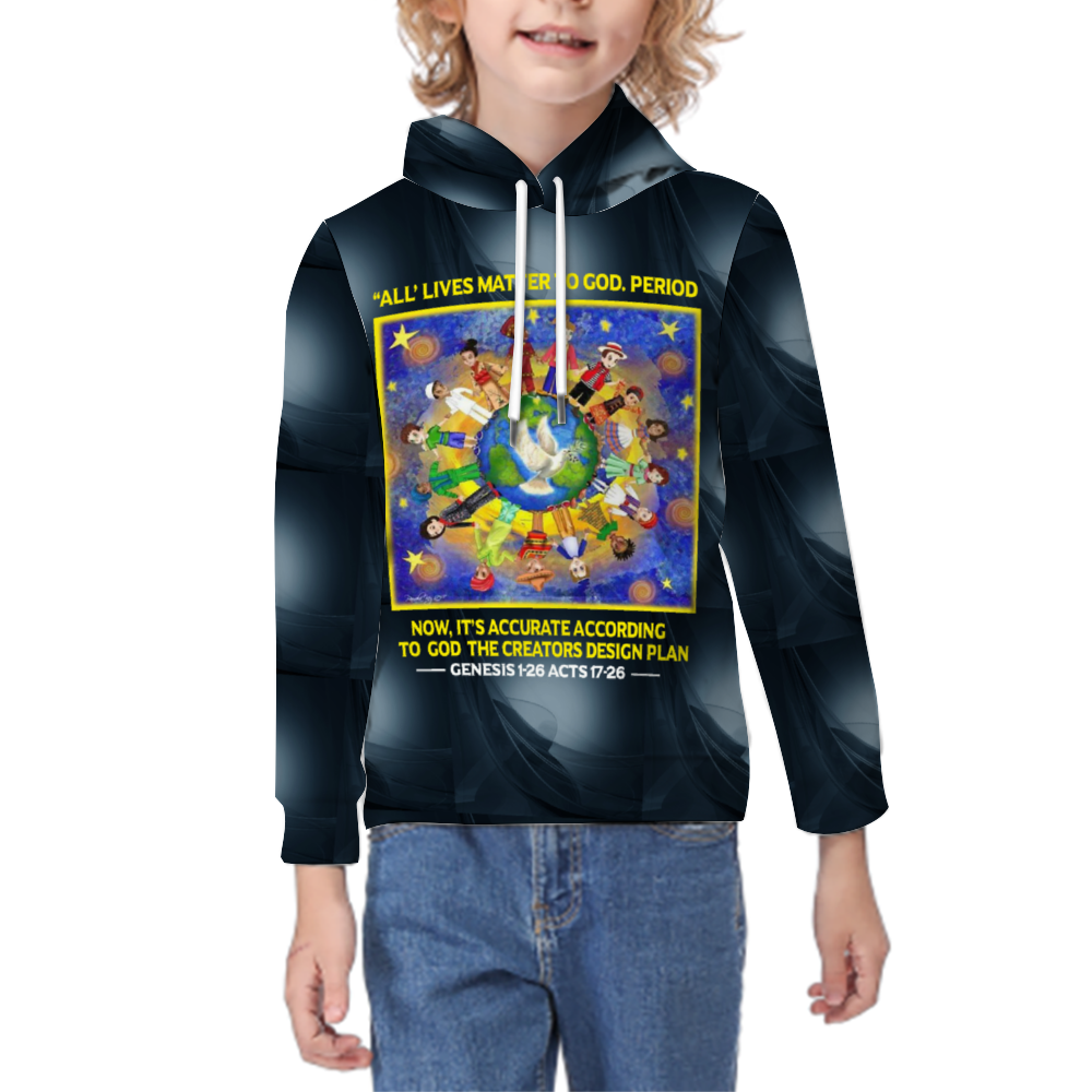 Custom All Over Print Unisex Hoodie for Kids Long Sleeve Casual Sweatshirts