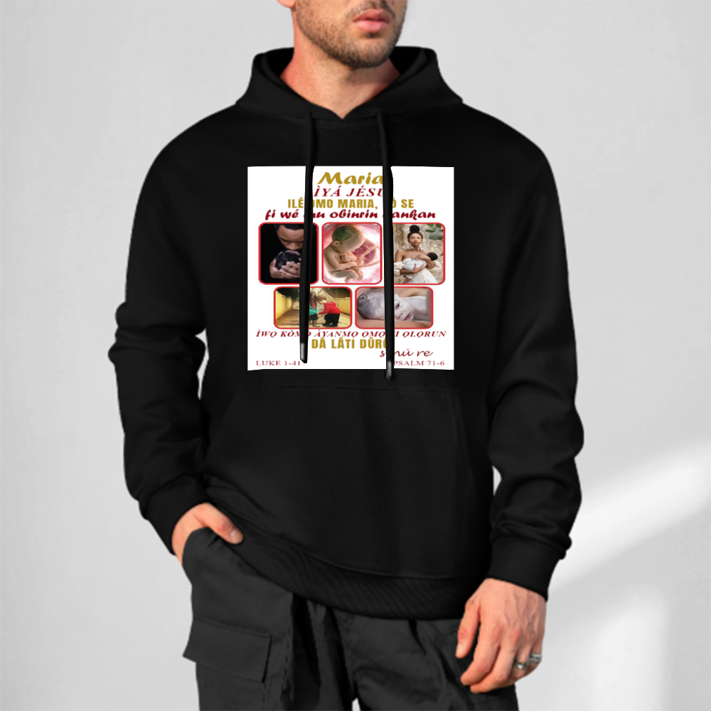 Custom Front & Back Print Cotton Hoodies Custom Men's Long Sleeve Sweatshirts