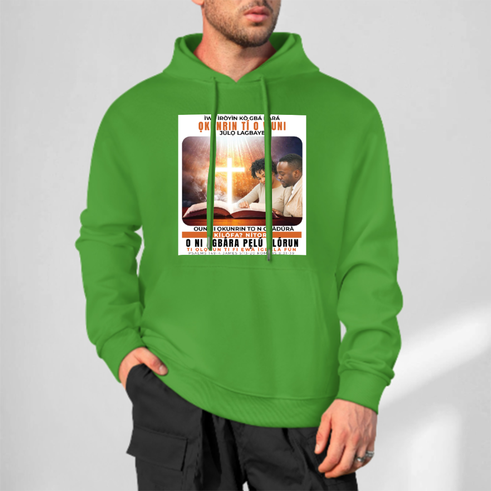 Custom Front & Back Print Cotton Hoodies Custom Men's Long Sleeve Sweatshirts