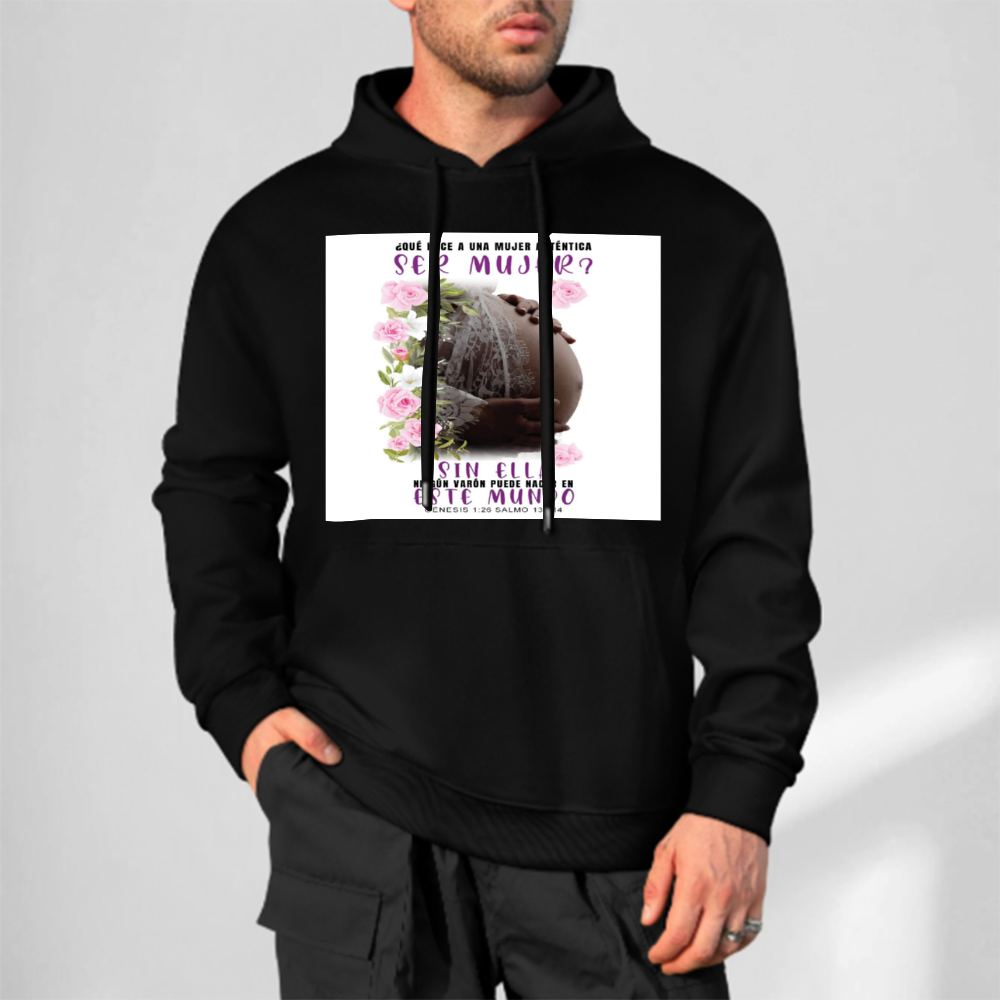 Custom Front & Back Print Cotton Hoodies Custom Men's Long Sleeve Sweatshirts