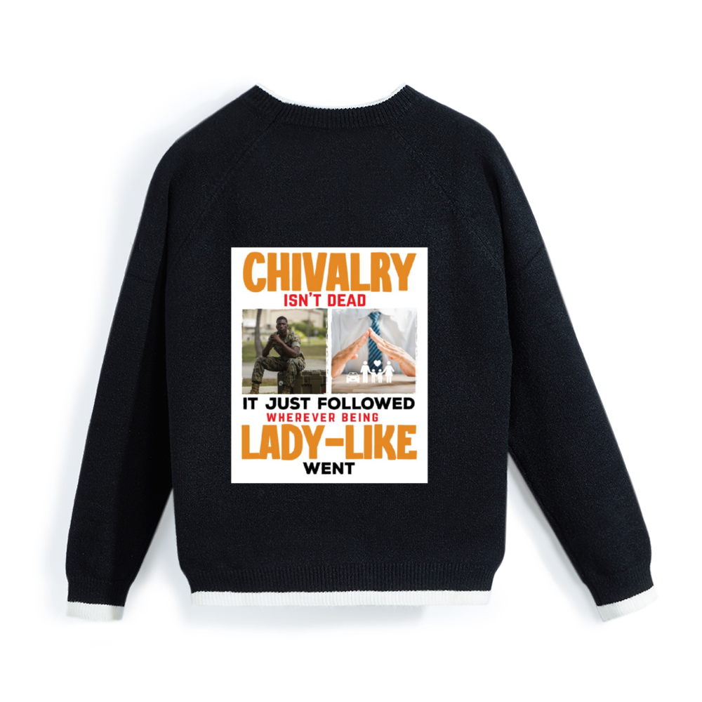 Chivary is Not Dead Custom Men's Long Sleeve Crew Neck Sweaters for Winter