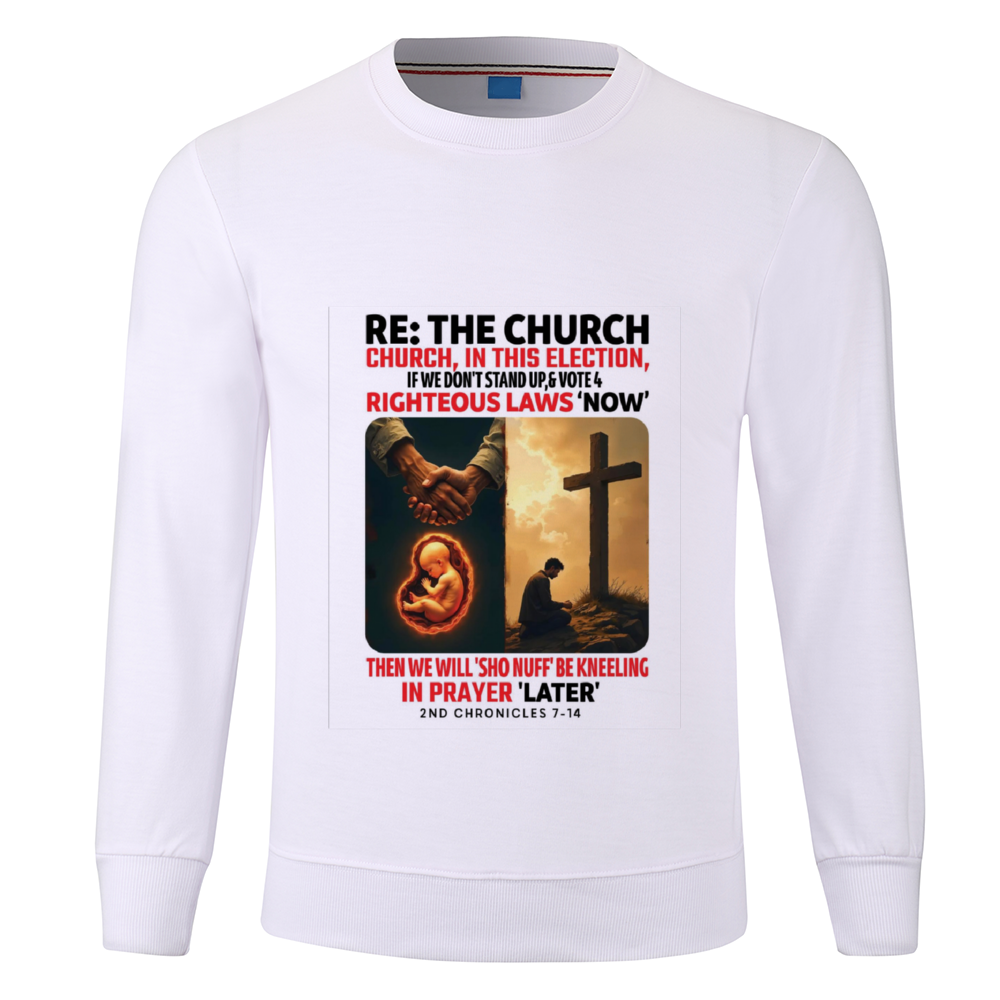 the church Custom Long Sleeve Pullover Shirts Multicolor Cotton Sweatshirt