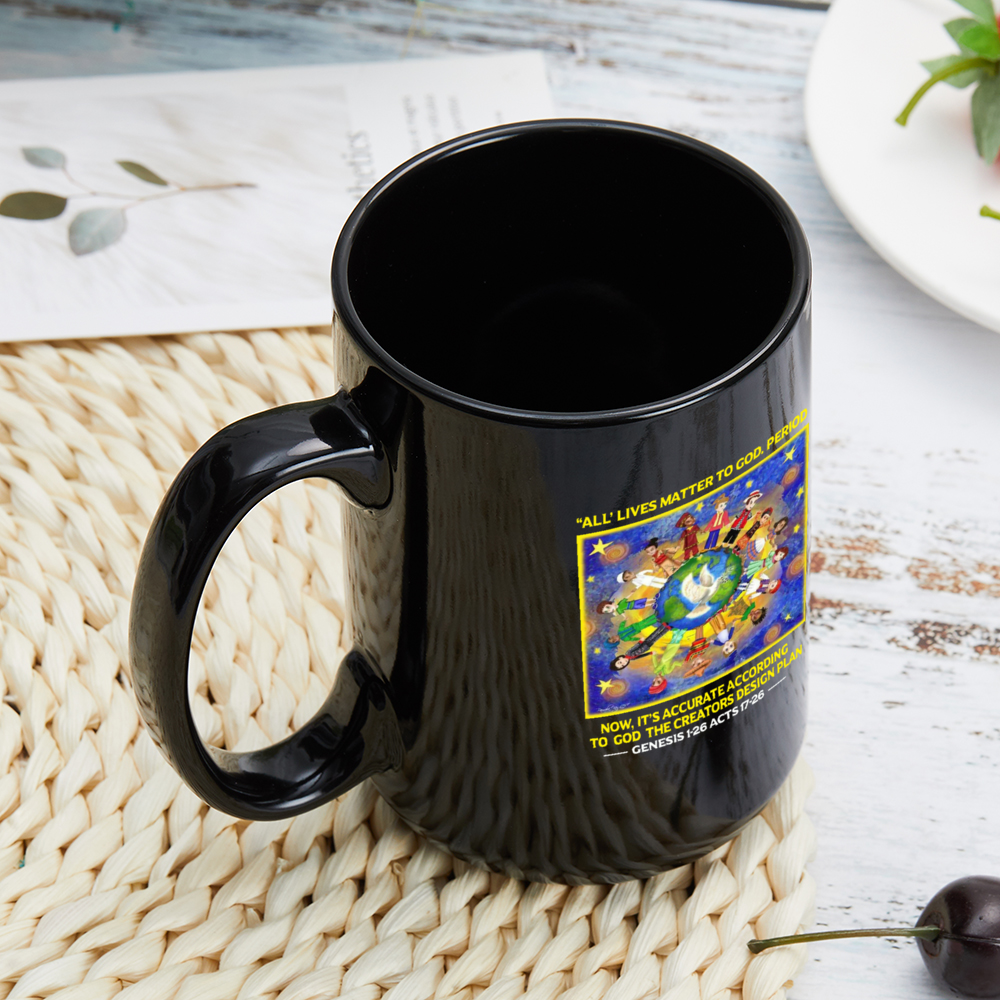 Custom Classic Drinkware Black Ceramic Coffee Mugs 15 Oz