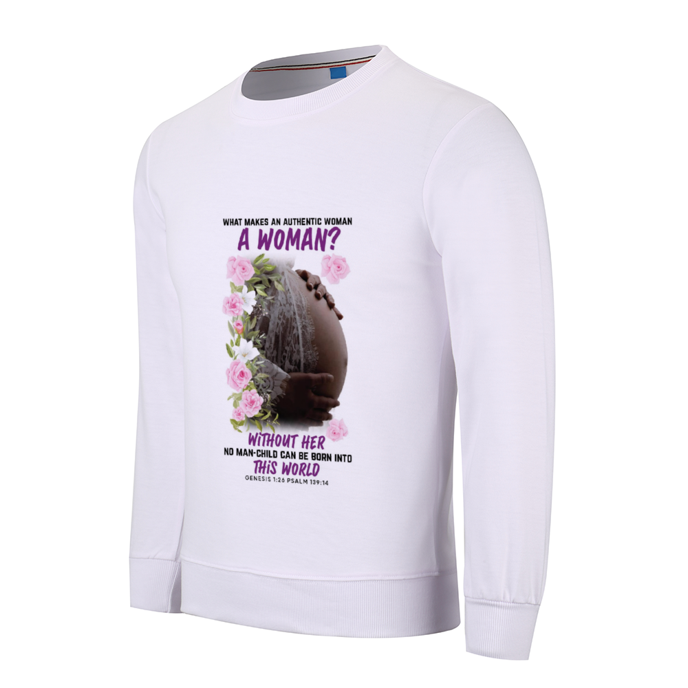 A Woman Custom Long Sleeve Pullover Shirts Multicolor Cotton Sweatshirt