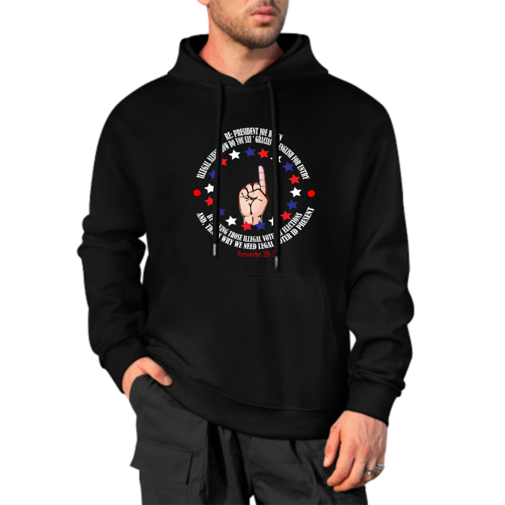 Custom Front & Back Print Cotton Hoodies Custom Men's Long Sleeve Sweatshirts