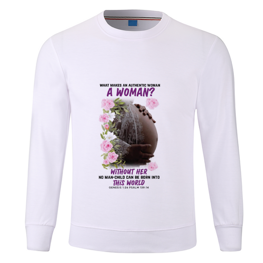 A Woman Custom Long Sleeve Pullover Shirts Multicolor Cotton Sweatshirt