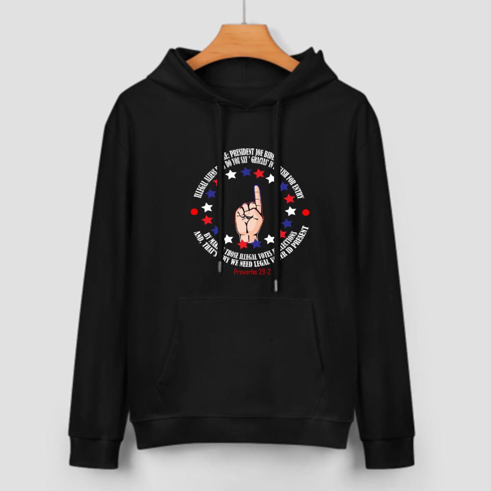 Custom Front & Back Print Cotton Hoodies Custom Men's Long Sleeve Sweatshirts