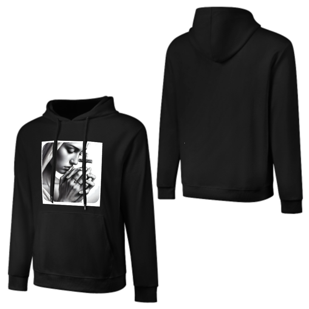 Custom Front & Back Print Cotton Hoodies Custom Men's Long Sleeve Sweatshirts